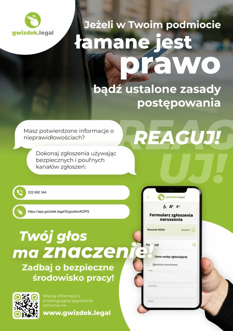 Plakat informacyjny - Zgłaszanie naruszeń